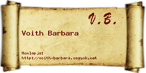 Voith Barbara névjegykártya